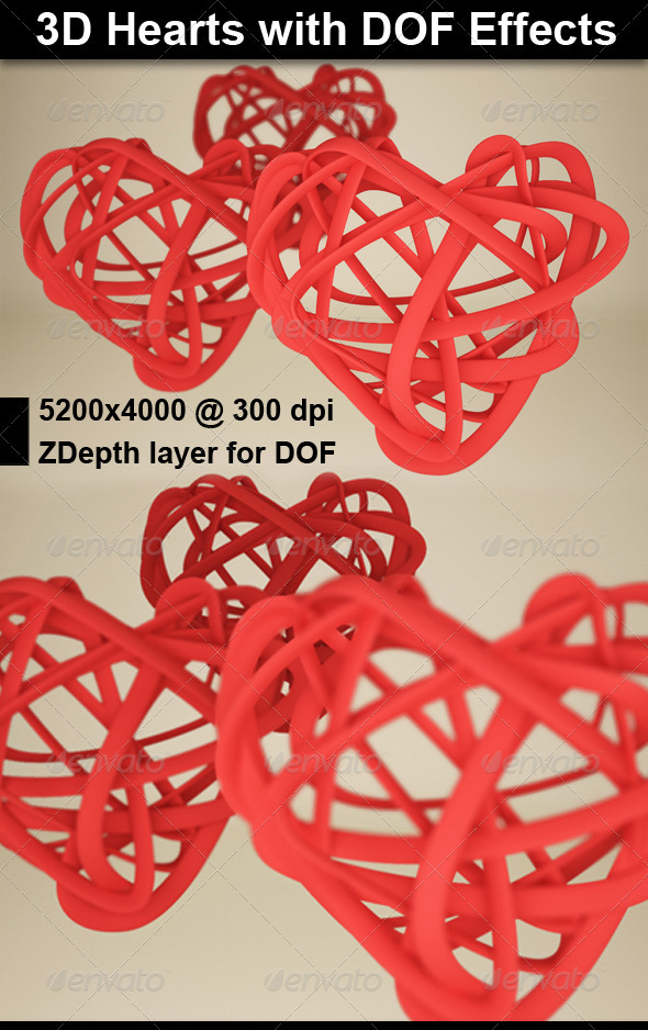 GraphicRiver 3D Hearts with Zdepth Effect 4036299 GraphicRiver 3D Hearts with Zdepth Effect 4036299