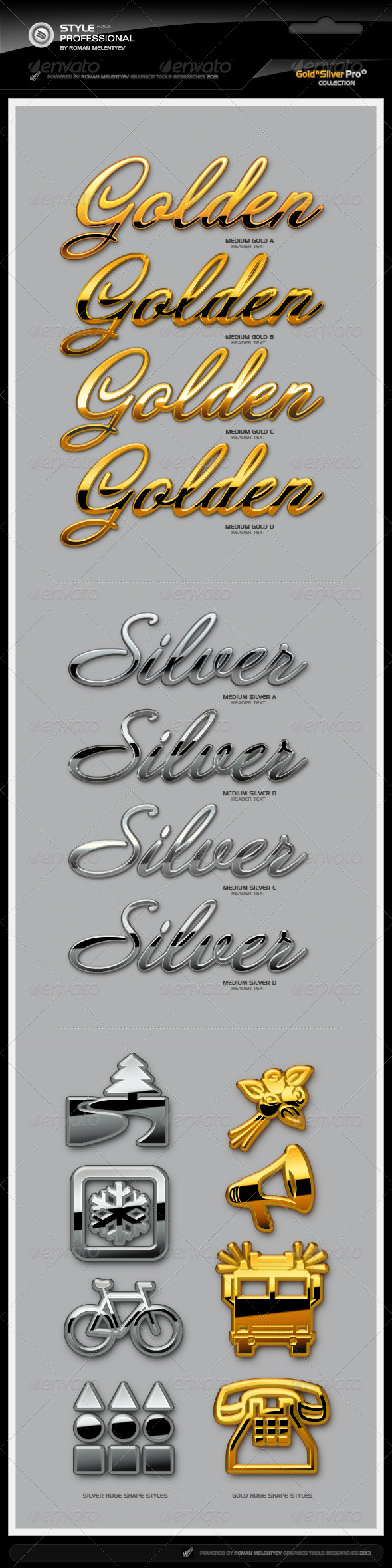 Gold & Silver Styles Pro - Text Effects Styles