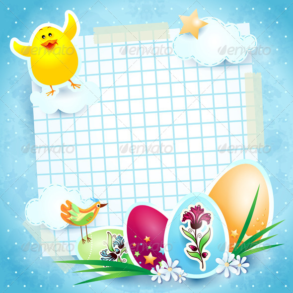 GraphicRiver Easter Background with Chick 4045166 GraphicRiver Easter Background with Chick 4045166