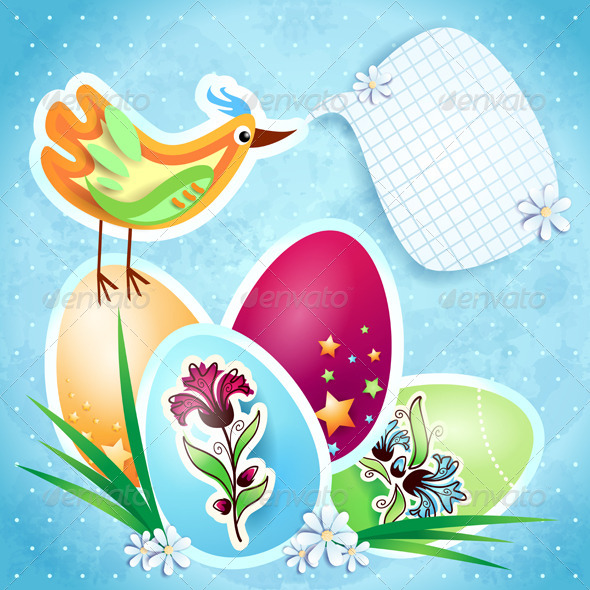 Easter background with eggs - Seasons/Holidays Conceptual