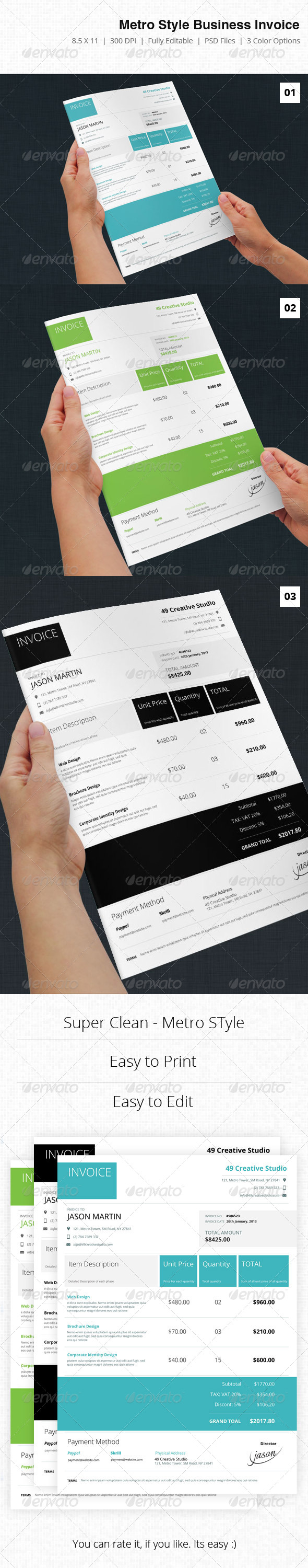 Metro Syle Business Invoice - Proposals & Invoices Stationery