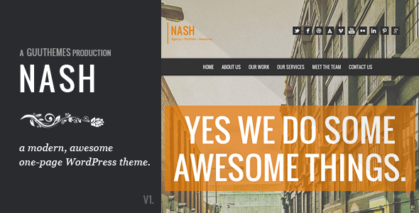 NASH - Responsive HTML5 One Page WordPress Theme - Creative WordPress