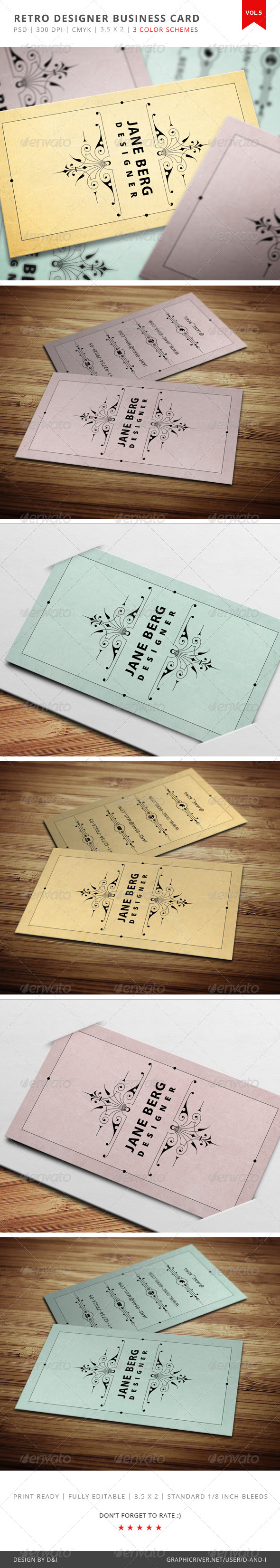 GraphicRiver Retro Designer Business Card Vol.5 4047284 GraphicRiver Retro Designer Business Card Vol.5 4047284