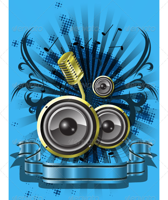 GraphicRiver blue musical background 4049328 GraphicRiver blue musical background 4049328