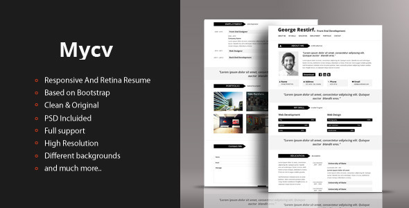 My Cv - Responsive And Retina Resume / CV - Resume / CV Specialty Pages