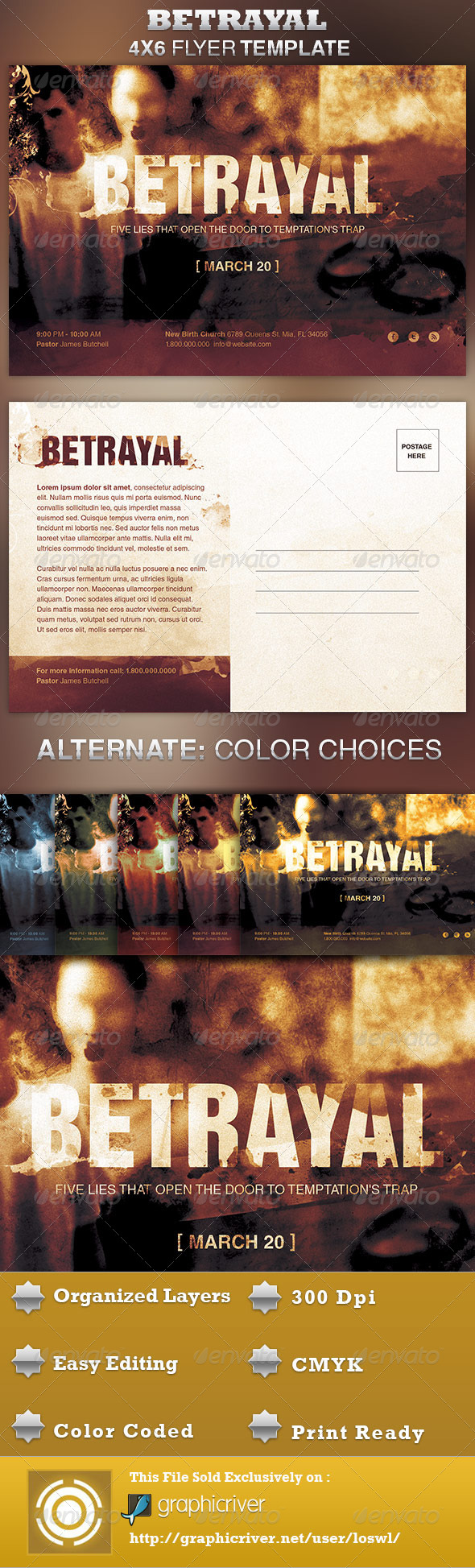 Betrayal Church Flyer Template - Church Flyers