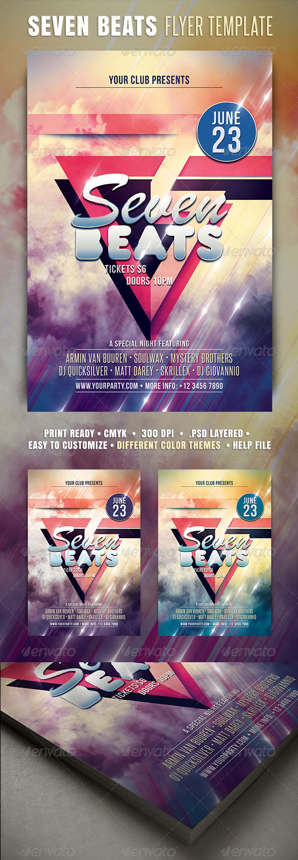 Seven Beats Flyer - Clubs & Parties Events