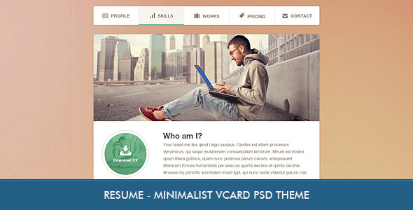 ThemeForest Resume Minimalist Professional vCard PSD 4059221 ThemeForest Resume Minimalist Professional vCard PSD 4059221