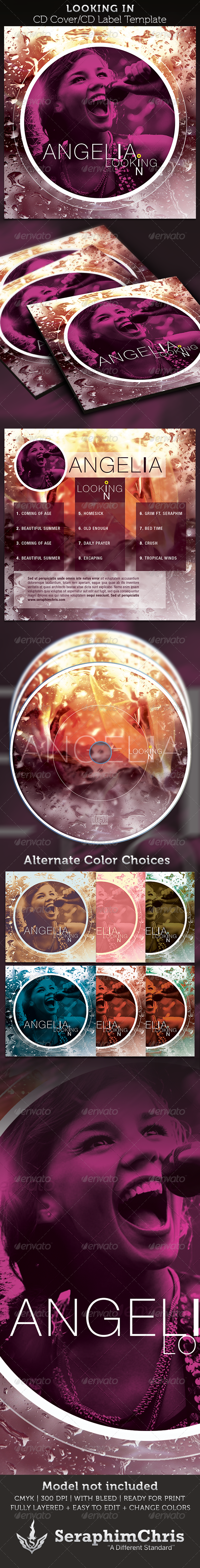 Looking In: CD Cover Artwork Template - CD & DVD artwork Print Templates