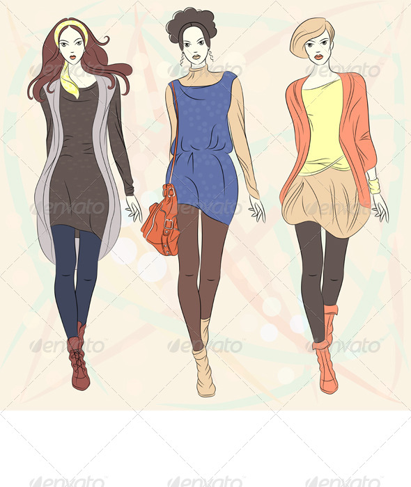GraphicRiver Vector Beautiful Fashion Girls Top Models 4061022 GraphicRiver Vector Beautiful Fashion Girls Top Models 4061022