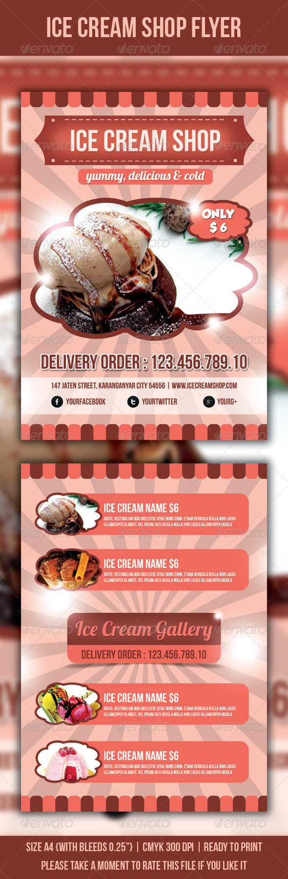 Ice Cream Shop Flyer - Restaurant Flyers