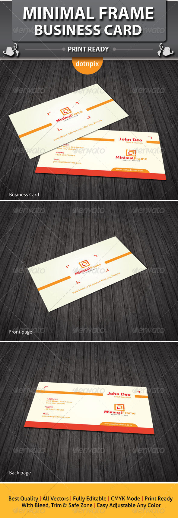 Minimal Frame Business Card - Corporate Business Cards
