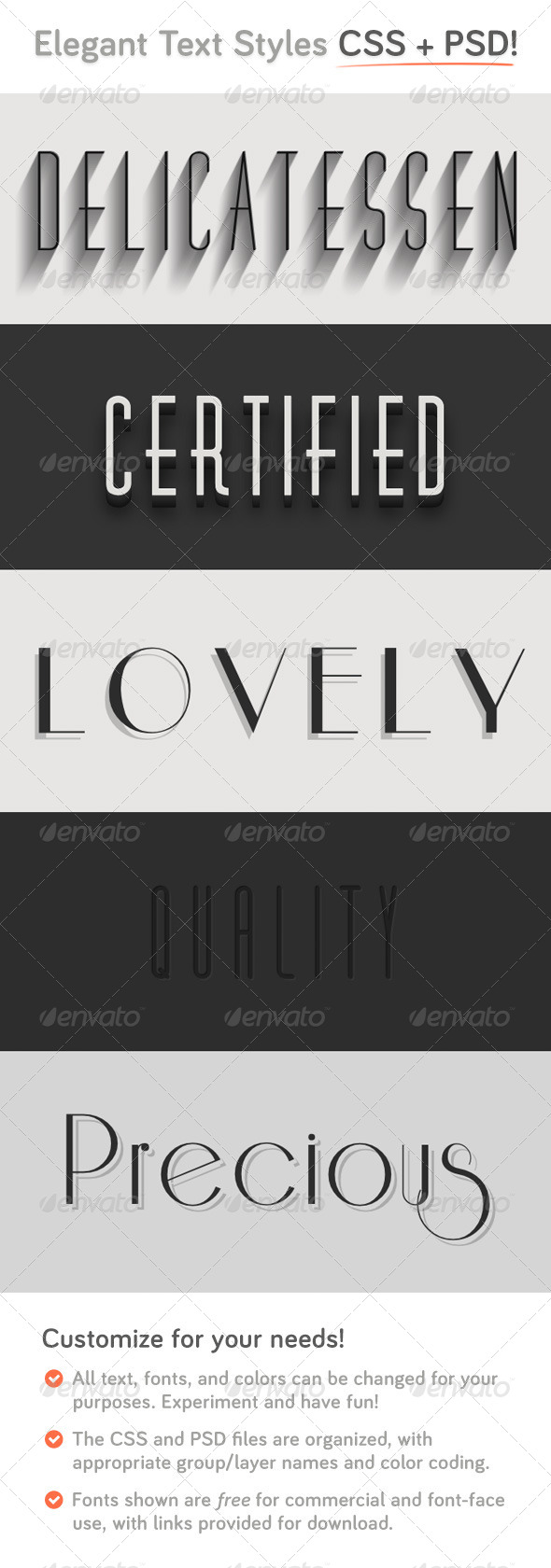 Elegant CSS Type Styles (+PSD) - Text Effects Styles