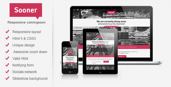 ThemeForest Sooner Responsive Comingsoon Template 4063986 ThemeForest Sooner Responsive Comingsoon Template 4063986