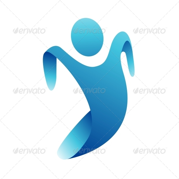 GraphicRiver Blue Flying Man Concept Icon 4066046 GraphicRiver Blue Flying Man Concept Icon 4066046