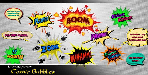 Videohive Comic Bubbles 12种漫画动画泡沫促销标签AE模板