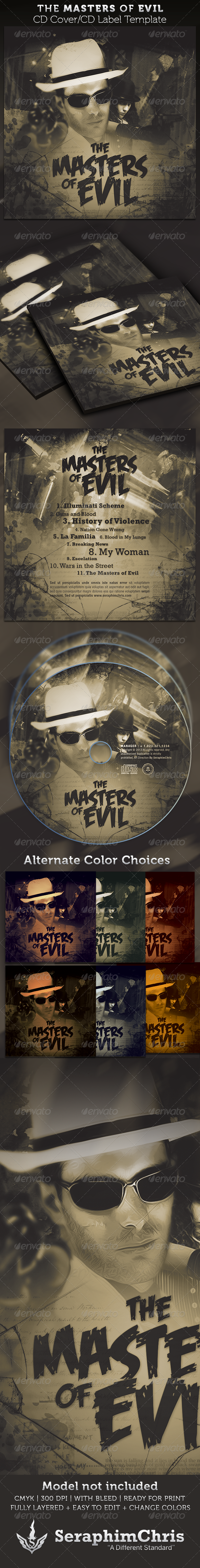 GraphicRiver The Masters of Evil CD Cover Artwork Template 4066668 GraphicRiver The Masters of Evil CD Cover Artwork Template 4066668