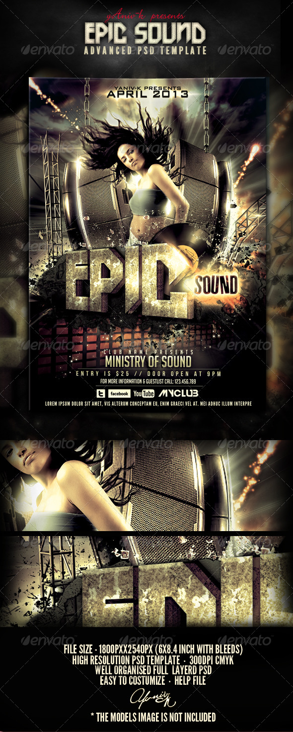 Epic Sound Flyer Template - Flyers Print Templates