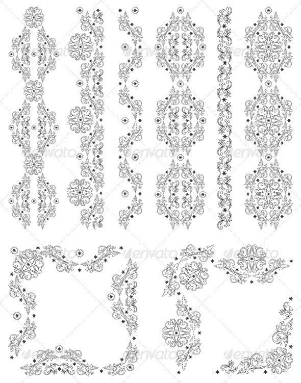GraphicRiver Set of Vector Borders Decorative Floral Elements 4068136 GraphicRiver Set of Vector Borders Decorative Floral Elements 4068136