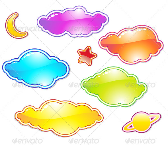 GraphicRiver Set of Color Clouds 4071847 GraphicRiver Set of Color Clouds 4071847