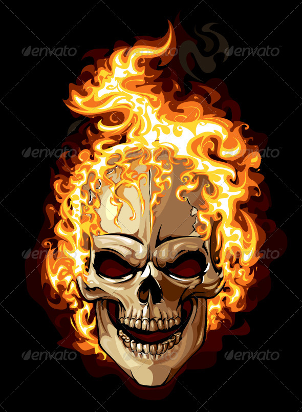 GraphicRiver Burning Skull 4075639 GraphicRiver Burning Skull 4075639