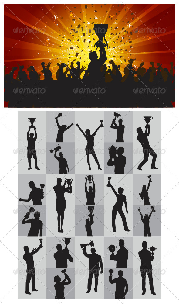 GraphicRiver The Winner Silhouettes 4080964 GraphicRiver The Winner Silhouettes 4080964