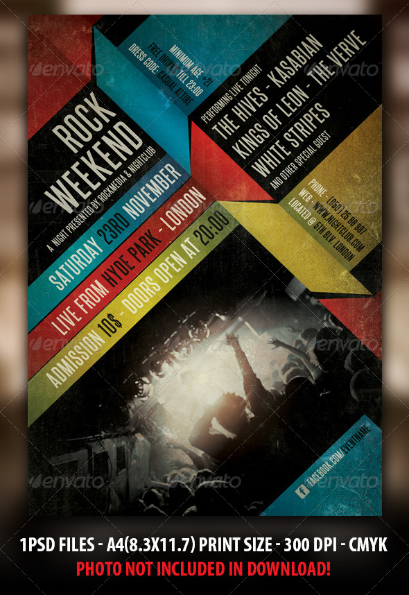 Indie Rock Concert Flyer / Poster - Concerts Events