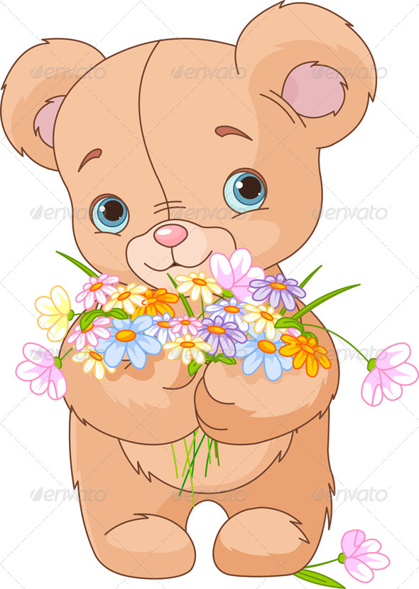 GraphicRiver Teddy Bear Giving Bouquet 4100381 GraphicRiver Teddy Bear Giving Bouquet 4100381