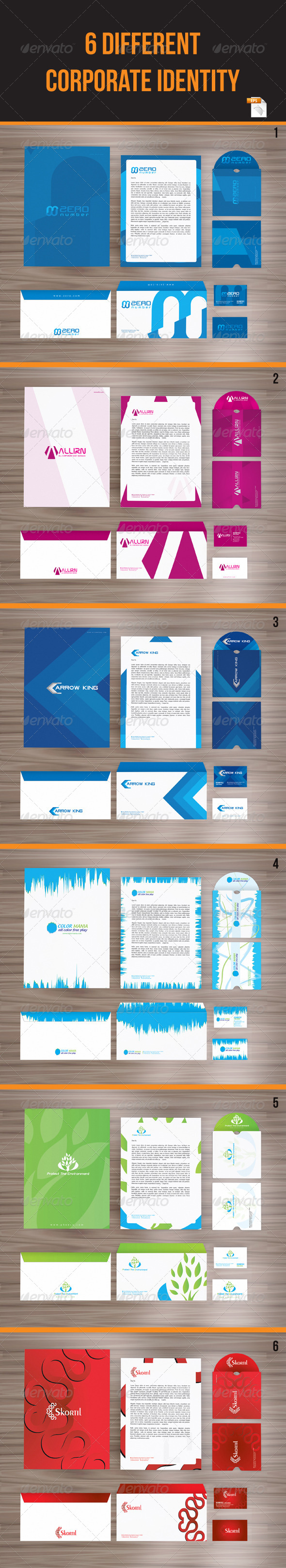 6 in 1 Packages Corporate Identity - Stationery Print Templates