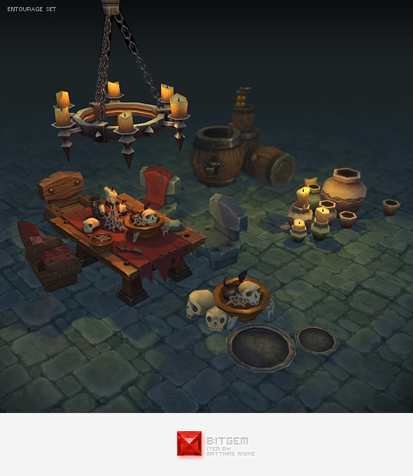 Low Poly Dungeon Entourage Set Low Poly Dungeon Entourage Set