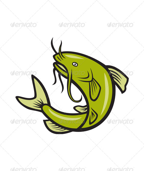 GraphicRiver Catfish Fish Jumping Cartoon 4110085 GraphicRiver Catfish Fish Jumping Cartoon 4110085