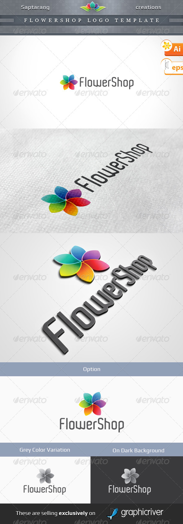 Flowershop Logo Template - Vector Abstract