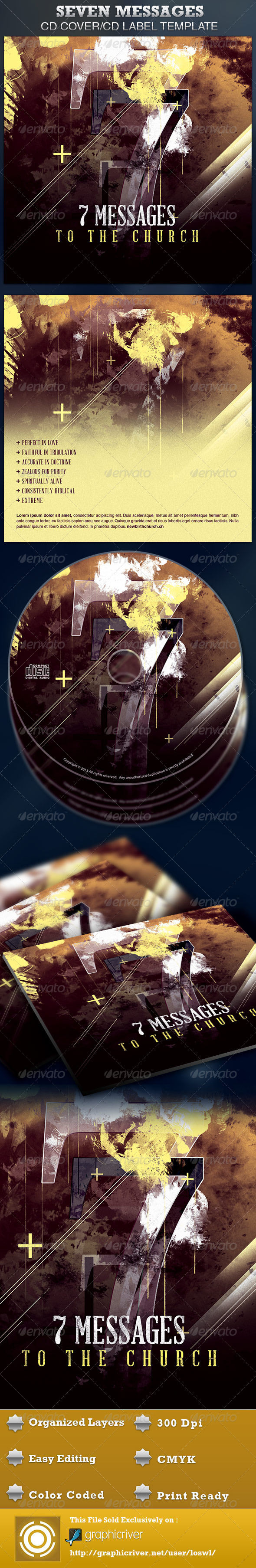 Seven Messages CD Artwork Template - CD & DVD artwork Print Templates