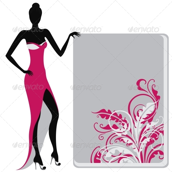 GraphicRiver Silhouette of a Girl Holding Banner 4116228 GraphicRiver Silhouette of a Girl Holding Banner 4116228