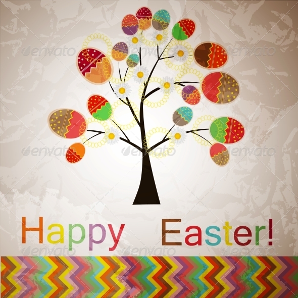 GraphicRiver Vector Easter Tree with Eggs 4119938 GraphicRiver Vector Easter Tree with Eggs 4119938
