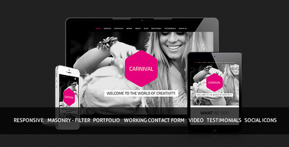 Carnival - Responsive Single Portfolio Template - Creative Site Templates