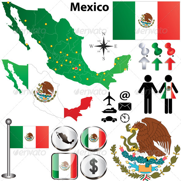 GraphicRiver Mexico Map with Regions 4127784 GraphicRiver Mexico Map with Regions 4127784