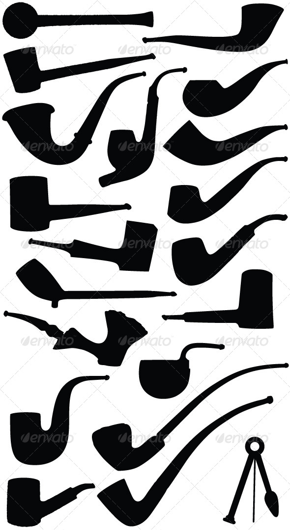 GraphicRiver Pipe Silhouette Vectors 4065267 GraphicRiver Pipe Silhouette Vectors 4065267