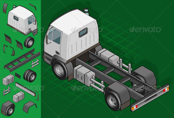 GraphicRiver Isometric Truck Solo Driving 4137607 GraphicRiver Isometric Truck Solo Driving 4137607