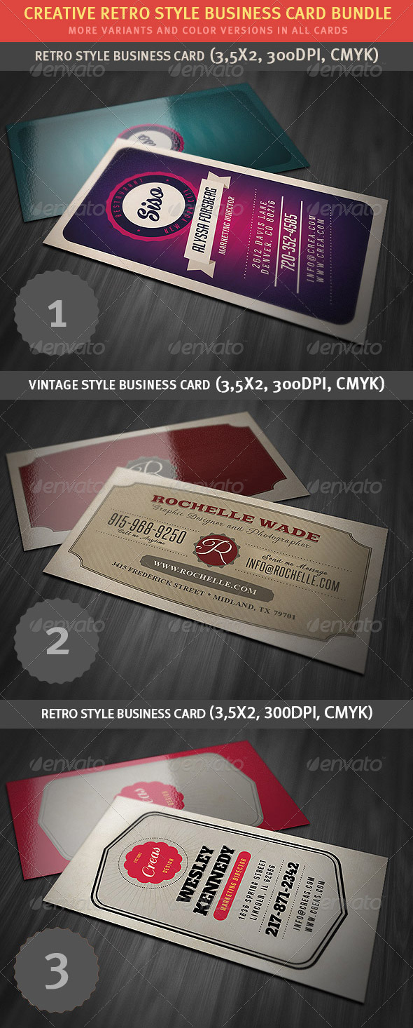 Retro Business Card Bundle - Retro/Vintage Business Cards