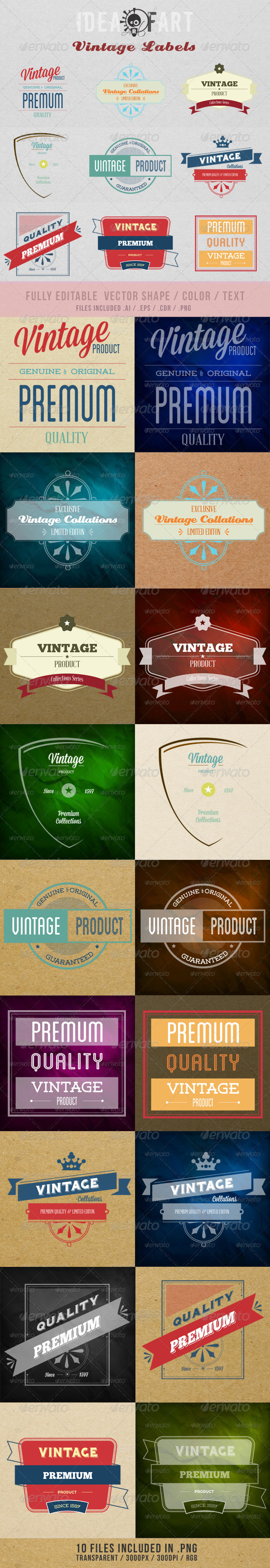 GraphicRiver Vintage Labels 4140665 GraphicRiver Vintage Labels 4140665