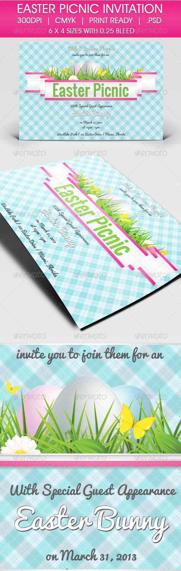 GraphicRiver Easter Picnic Invitation 4148377 GraphicRiver Easter Picnic Invitation 4148377