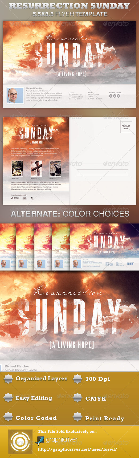 Resurrection Sunday Church Flyer Template - Church Flyers
