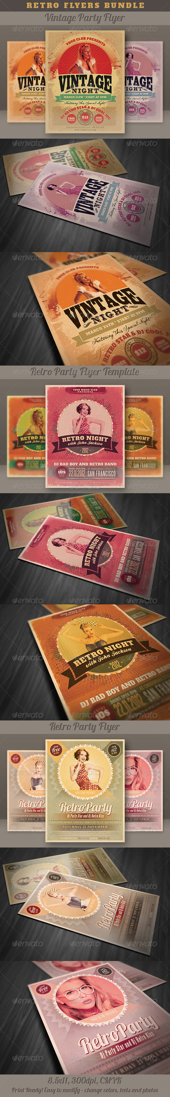 GraphicRiver Retro Flyers Bundle 4149914 GraphicRiver Retro Flyers Bundle 4149914