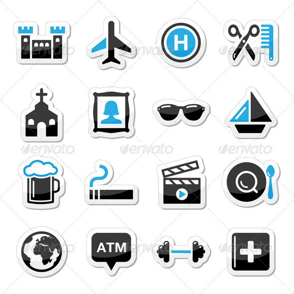 GraphicRiver Travel Tourism and Transport Icons Set 4153529 GraphicRiver Travel Tourism and Transport Icons Set 4153529
