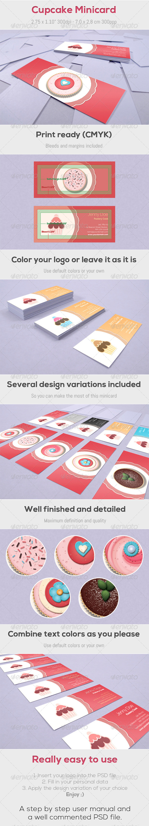 GraphicRiver Cupcake Minicard 4155691 GraphicRiver Cupcake Minicard 4155691
