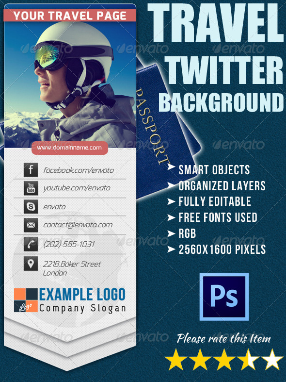 Twitter Background for Travel Company - Twitter Social Media