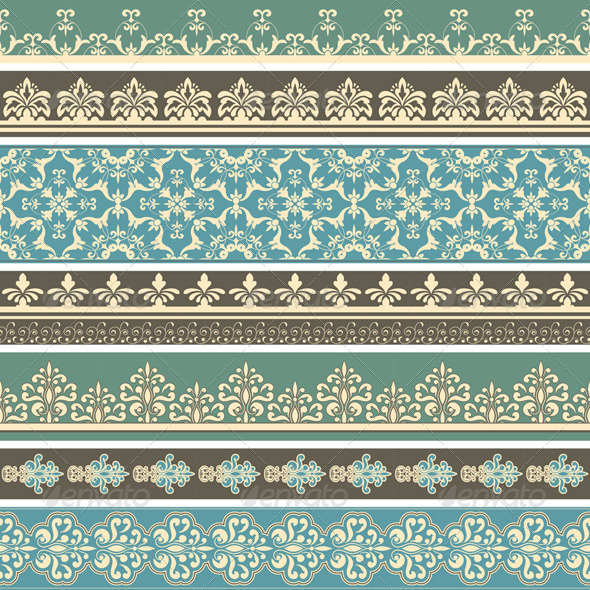 GraphicRiver Vector Seamless Floral Floral Retro Borders 4157993 GraphicRiver Vector Seamless Floral Floral Retro Borders 4157993