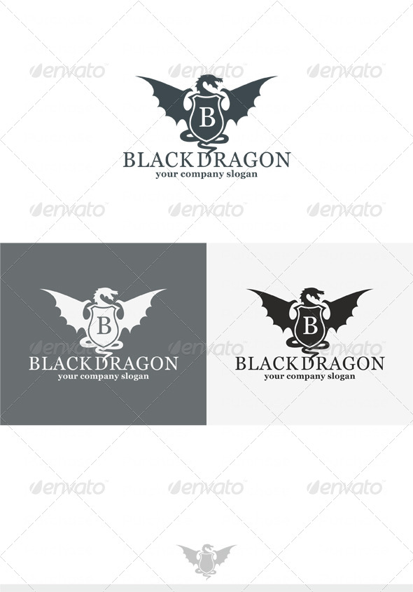 Black Dragon Logo - Crests Logo Templates