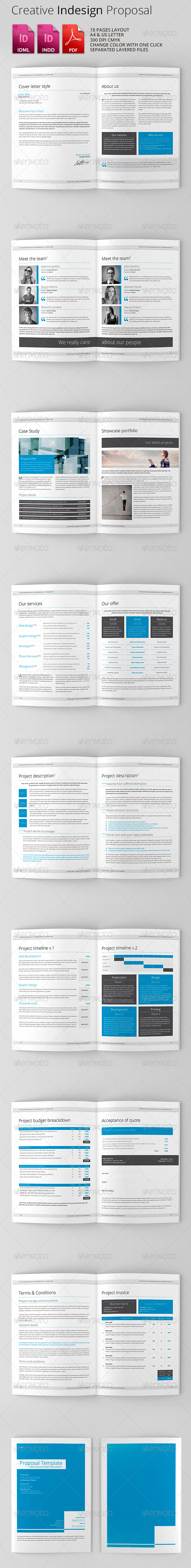 Clean & Creative Indesign Proposal - Proposals & Invoices Stationery